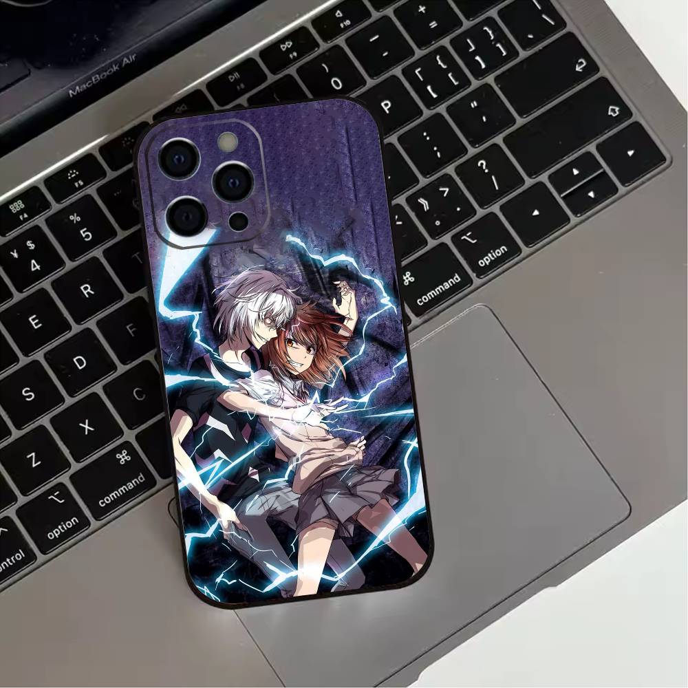 Misaka Mikoto Phone Case For iPhone 17,16,15,14,13,12,11 Plus,Pro Max,XS,Soft Silicone Black Cover