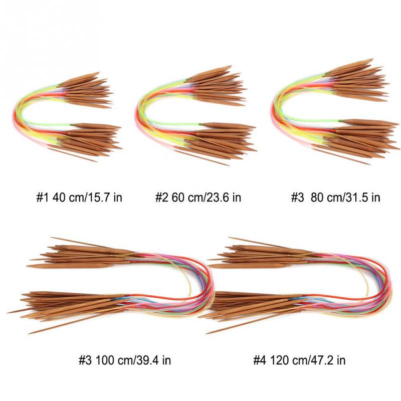 Multicolor Plastic Pipe Carbonized Double Annular Bamboo Sweater Needles for Knitting