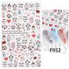 Nail Art Stickers, Romantic Valentine'S Day Love Cartoon Panda Love Adhesive Nail Stickers