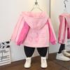 Детское модное пальто 2025 Весна Девочки Повседневная цветная куртка с капюшоном