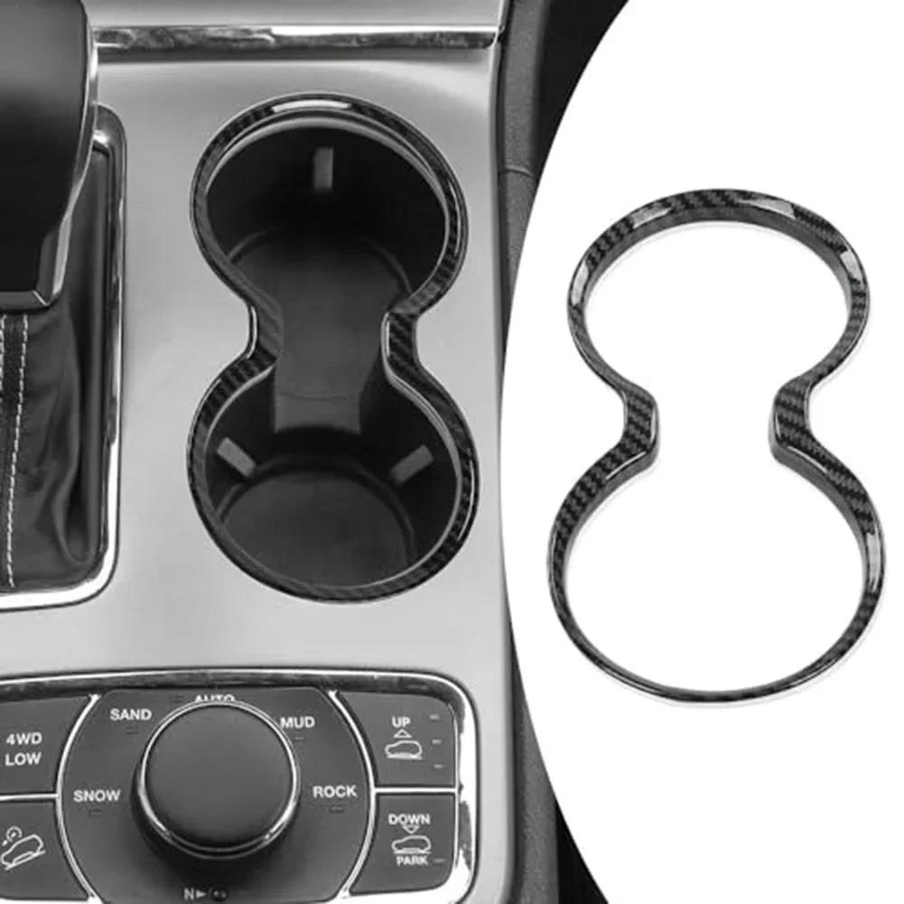 Auto Cup Holder Decorative Cover Carbon Fiber Cup Holder Trim Cover For Jeep For Grand For CHEROKEE 2011-21 Interior Accessories