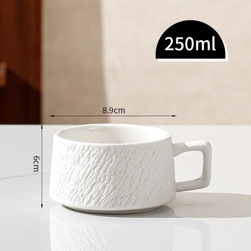 Ретро Каменная Кофейная Чашка Ощущение Простой Керамической Чашки Латте Латте Цветочная Чашка Капучино Мокка Чашка Блюдце