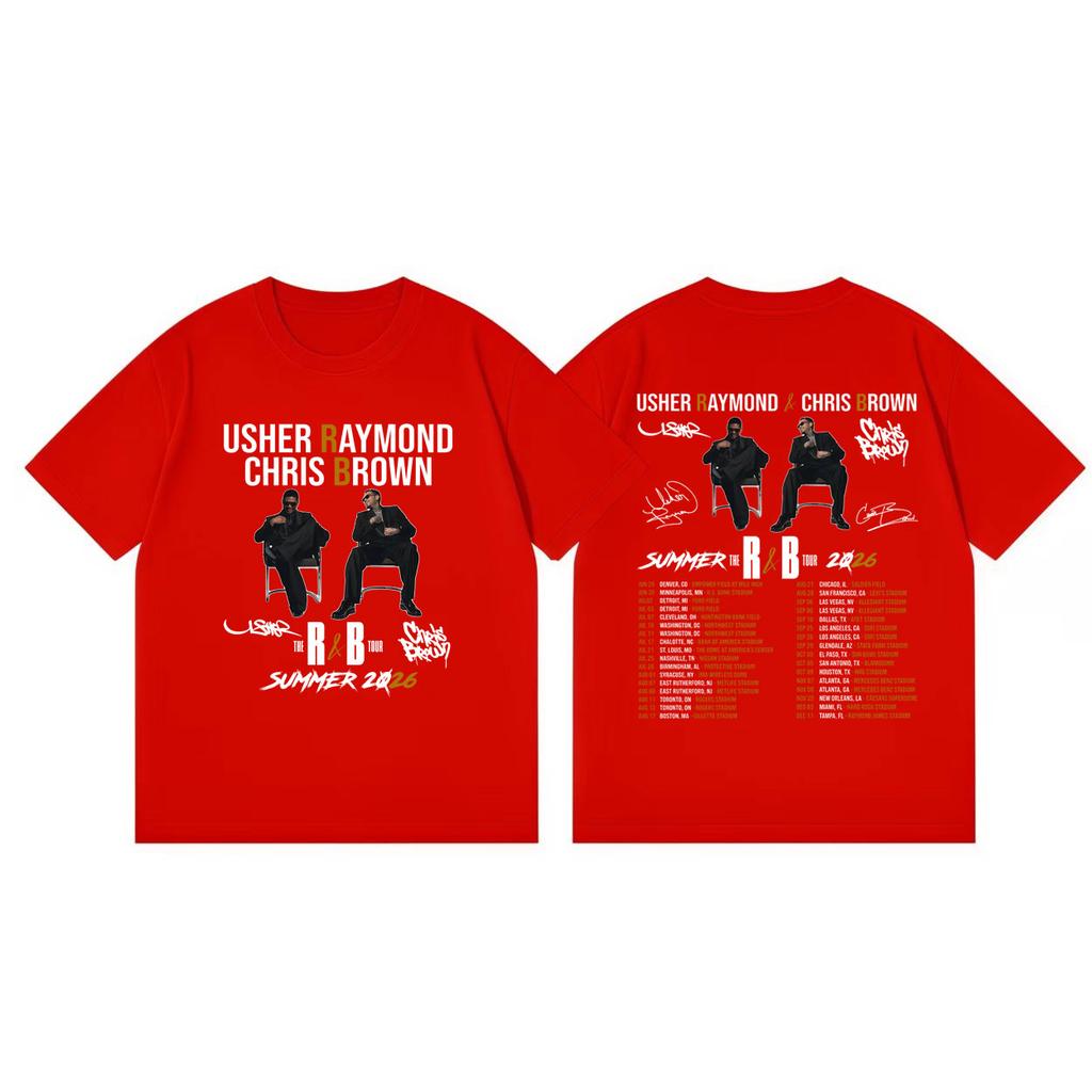 Rapper Chris Brown Tour 2026 Graphic T Shirts Hip Hop Vintage Short Sleeve Tshirts Unisex Women Casual Fashion Oversized Tshirt