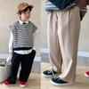 Летние детские брюки для мальчиков и девочек, широкие брюки, свободные брюки для малышей, униформа, повседневные удобные брюки с карманами для детей 3–8 лет