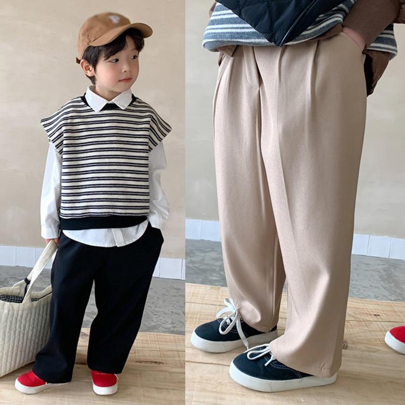 Летние детские брюки для мальчиков и девочек, широкие брюки, свободные брюки для малышей, униформа, повседневные удобные брюки с карманами для детей 3–8 лет