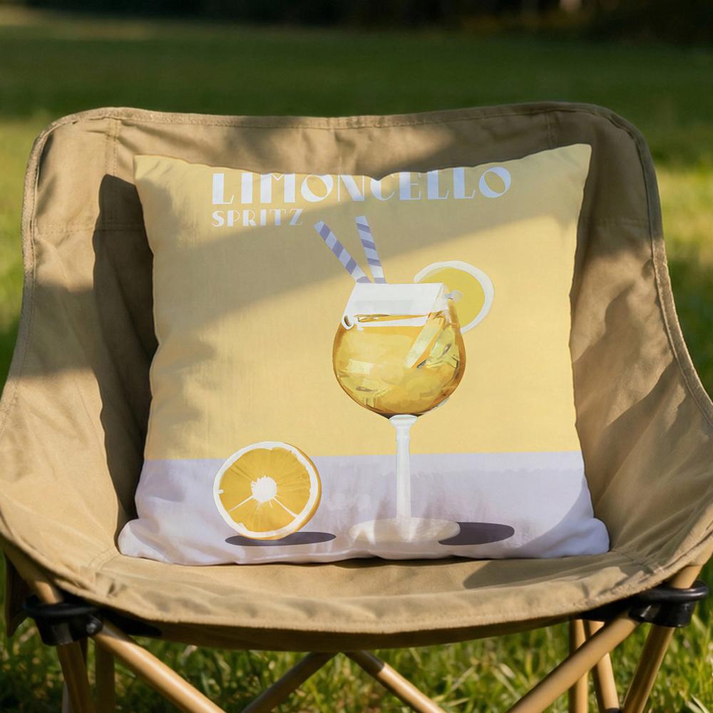 Limoncello Cocktail Cushion Cover Soft Reversible  Durable Pillow Cover  MultiScene Use for Home  Car Daily Comfort