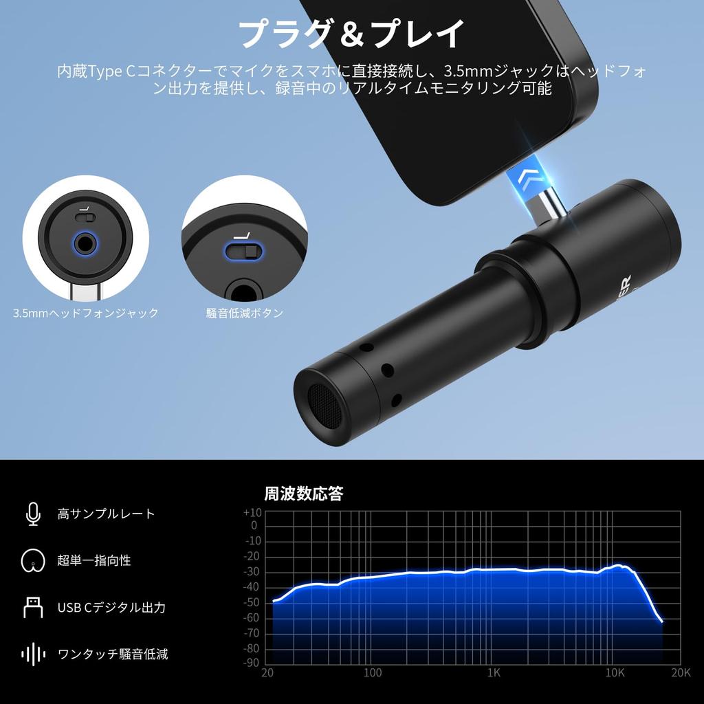Микрофон-пистолет NEEWER, внешний микрофон Plug Play, выход USB C, шумоподавление, высокочувствительный кардиоидный микрофон с защитой от ударов и ветрозащитой для KM17 и