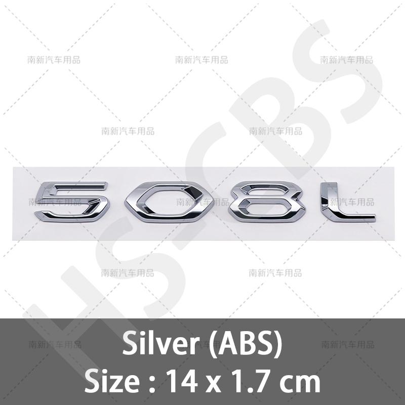 SQOB1 3D ABS 408 4008 508 5008 508L Letter Emblem GT Rear Trunk Badge Logo For Peugeot 408 508 4008 5008 508L Car Styling Accessories