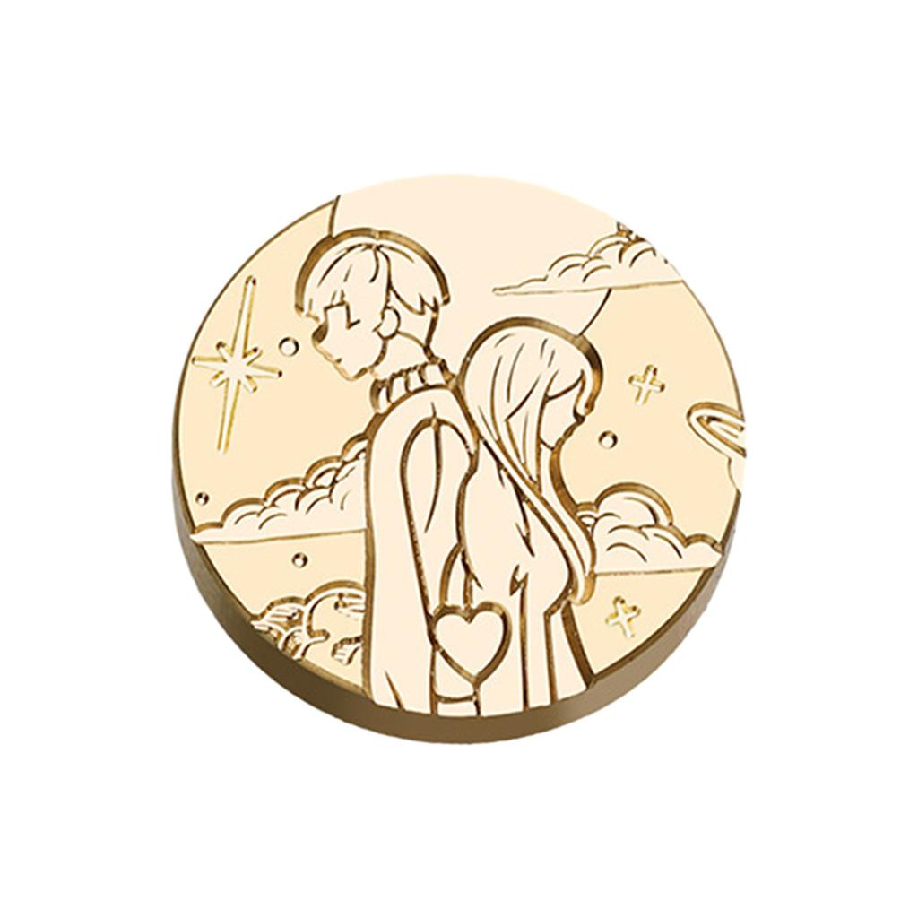 Wax Seal Stamp Head for Seal Envelope Invitation Scrapbooking Round Wax Seal Stamp Head Replacement Brass Stamp Head