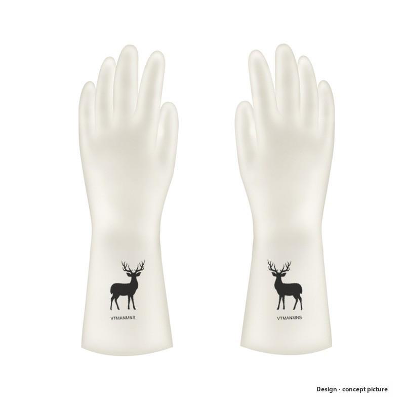 Transparent White Waterproof Non-Slip Thin Rubber Cleaning Gloves for Dishwashing and Laundry