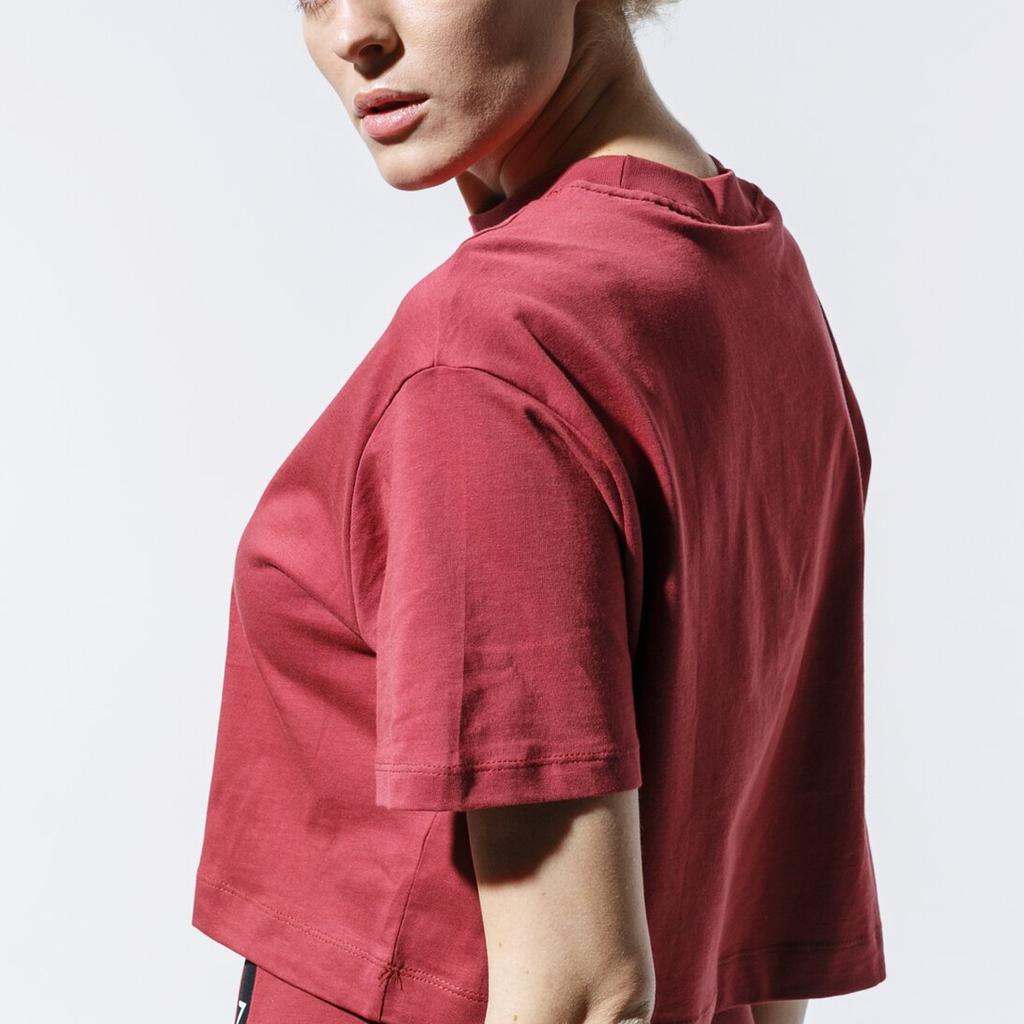 Nike Solid Color Round Neck Logo Print T-Shirt Women Tops Red BV4777-661