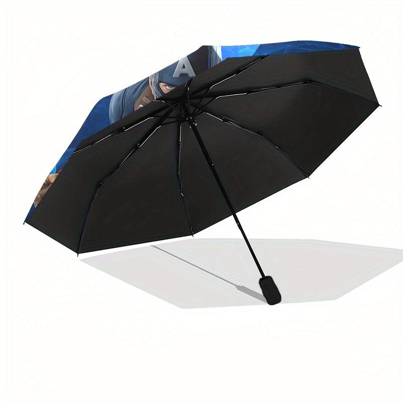 Disney Captain America,Shield,Hero High-Quality Umbrella, Eight-Rib Folding Design, Automatic Opening and Closing, Small, Stylish and Practi