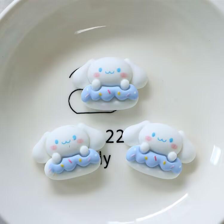 24/240PCS Cartoon cat dog donut resin accessories DIY cream glue phone case refrigerator sticker hair clip headband accessories
