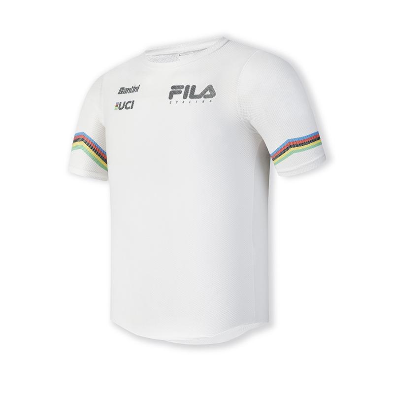 Fila Велоспорт На открытом воздухе Мода Повседневная Простая Футболка с коротким рукавом Мужские топы Нефритово-белый A11M518104F-WT