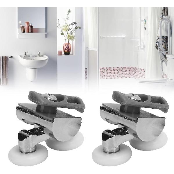 23 мм ролики для душевой двери премиум-класса, подвесной шкив с гладкими нейлоновыми колесами, подходит для стекла толщиной 4-8 мм, прочная конструкция из нержавеющей стали