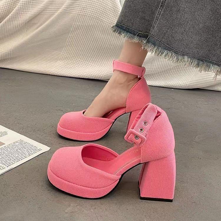 Elegant High Heels Shoes Female 2024 Sexy Ankle Straps Black White Women's Heeled Platform Party Shoe Dress Pumps Ladies