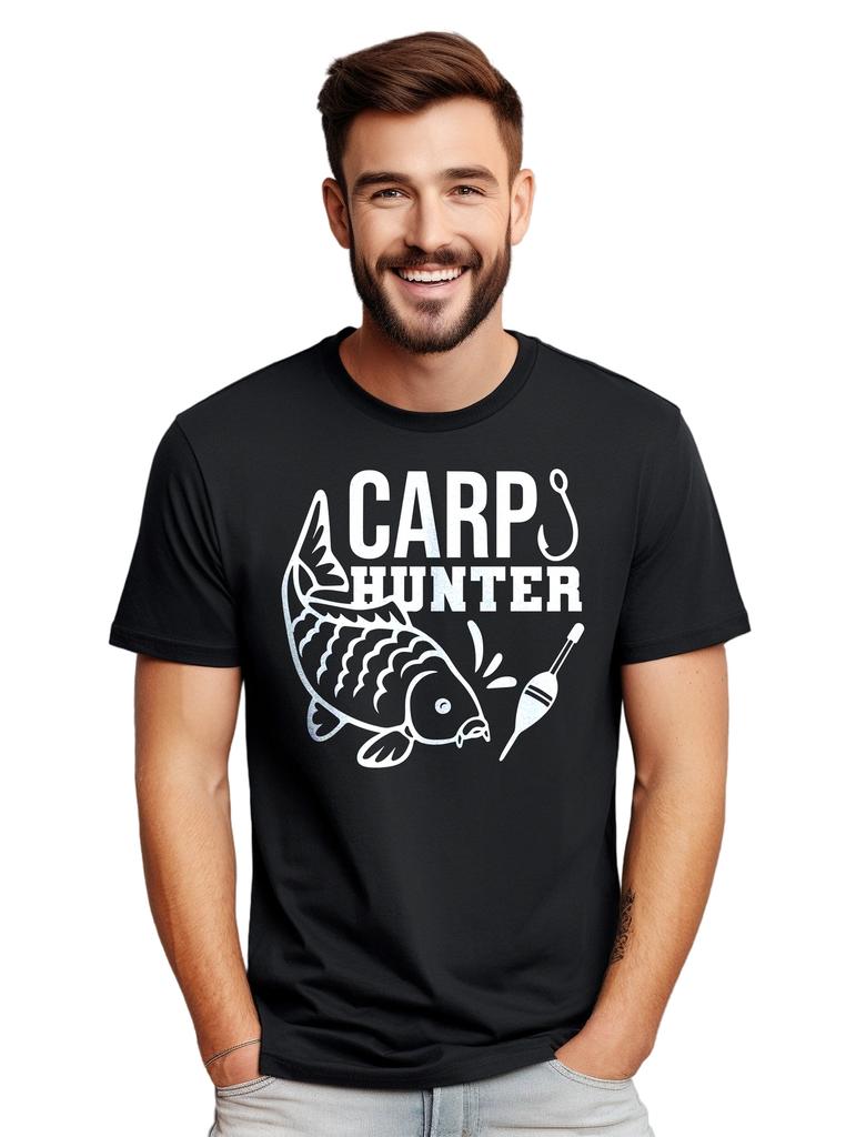 Carp Hunter t-shirt Hooked on Humor t-shirt Unisex Printed Design. Ree