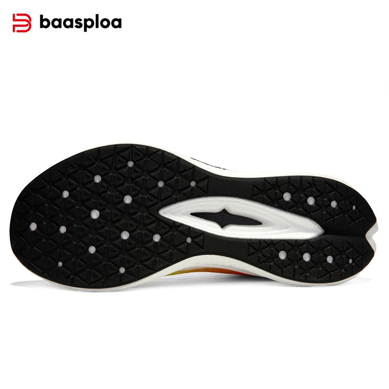 BAASPLOA Кроссовки мужские с карбоновой пластиной, ударопрочные, износостойкие, легкие, дышащие, сетчатые кроссовки для бега на открытом воздухе для мужчин