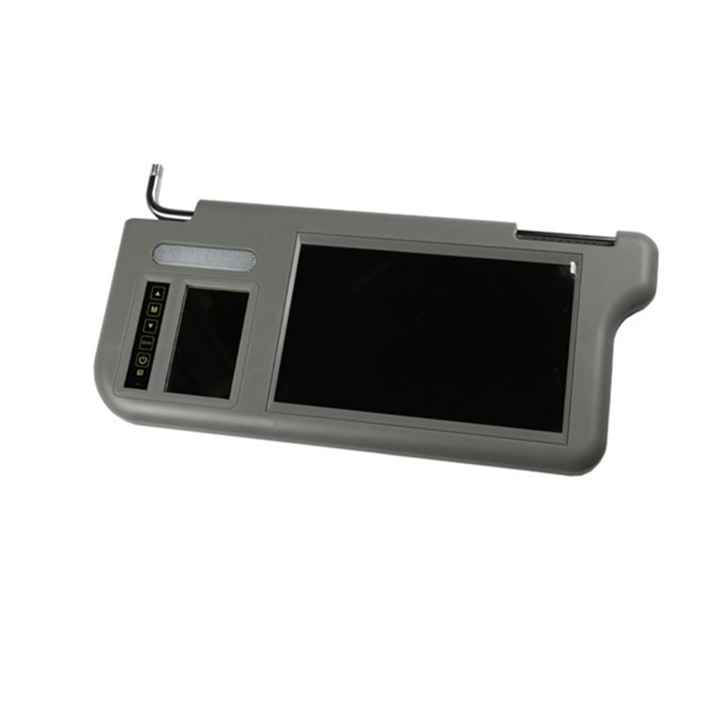 7" Серый Автомобильный Левый Солнцезащитный Козырек Экран Зеркала Заднего Вида ЖК-Монитор 2 Видеоканала