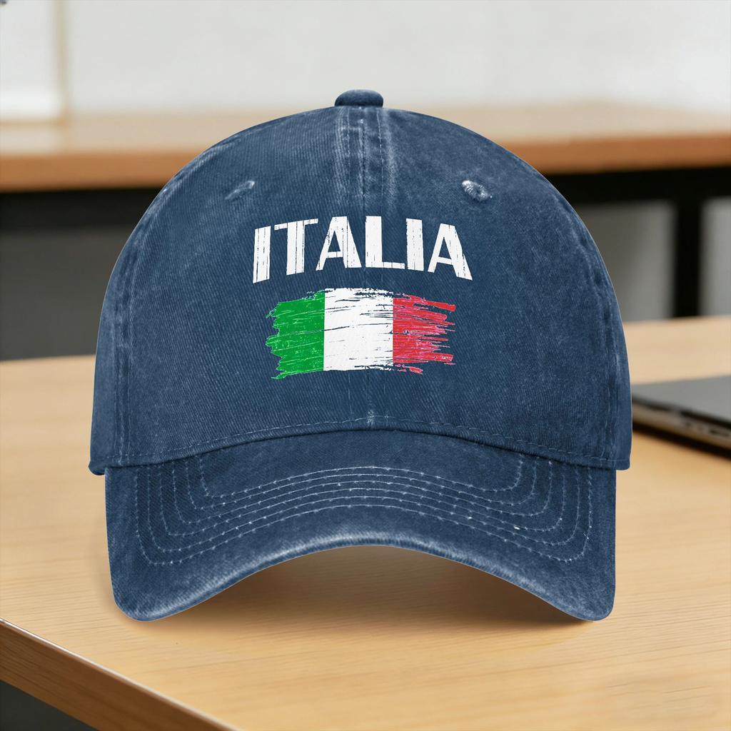 Бейсболка Italia Итальянский флаг Винтаж Весна Стильные Хип-хоп Кепки Пара WoУнисекс Принт Для улицы Спортзал Оптовая продажа Бейсболок
