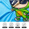 Kids Dinosaur Hooded Beach Towel With Sunglasses Print - Quick Dry Microfiber Bath Swim Wrap Pool Shower