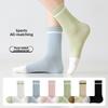 Ladies Spring and Autumn Sports Stripes Pure Cotton Aloe Essential Oil Antibacterial Sweat Absorption Deodorizing Foot Socks
