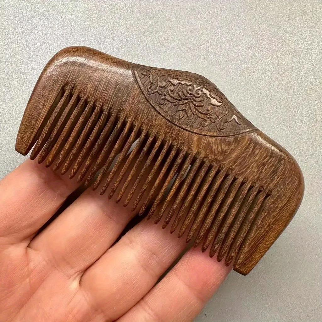 Pocket Wooden Comb Natural Black Gold Sandalwood Super Narrow Tooth Wood Combs No Static Lice Beard Comb Hair Styling