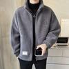 "2023 Men's Korean Wool-Blend Coat, Velvet-Lined, Thick for Autumn/Winter - Trendy Casual Wear"