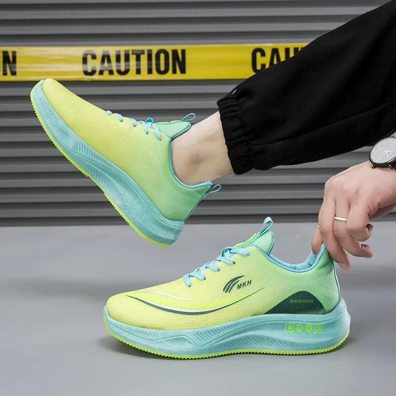 Модные мужские кроссовки, модные трендовые мужские спортивные туфли, повседневные дышащие легкие на шнуровке износостойкие мужские кроссовки для бега 2025 года, новые