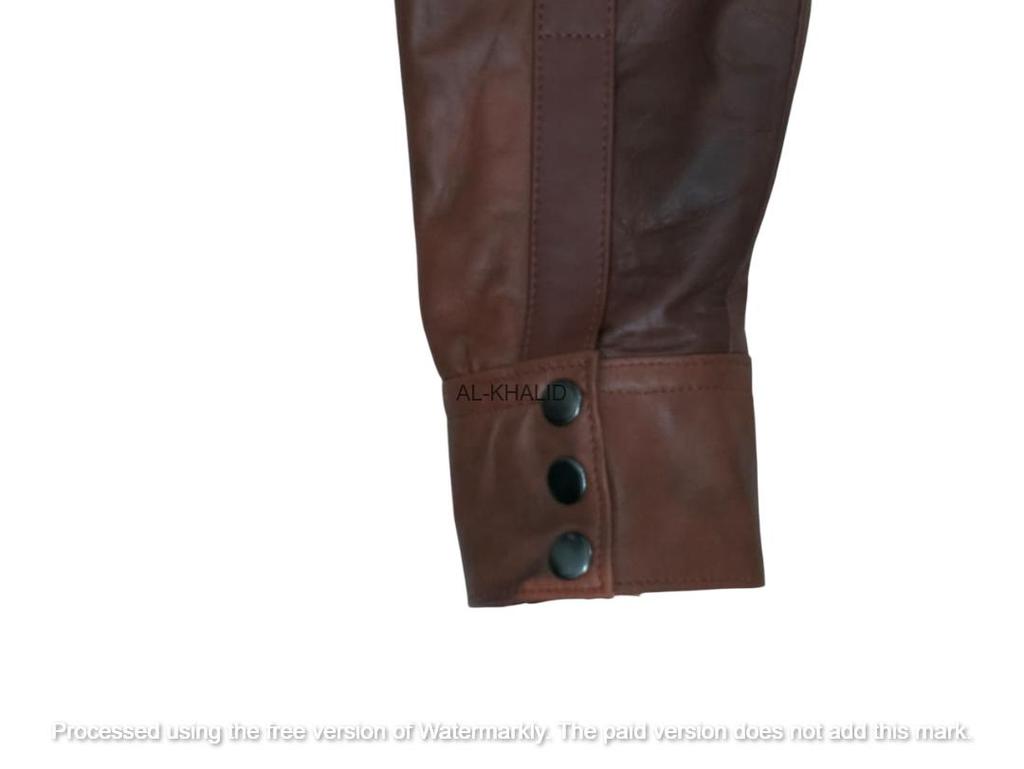 Стильная мужская рубашка ручной работы для вечеринки, коричневая, официальная, повседневная, 100% овечья кожа