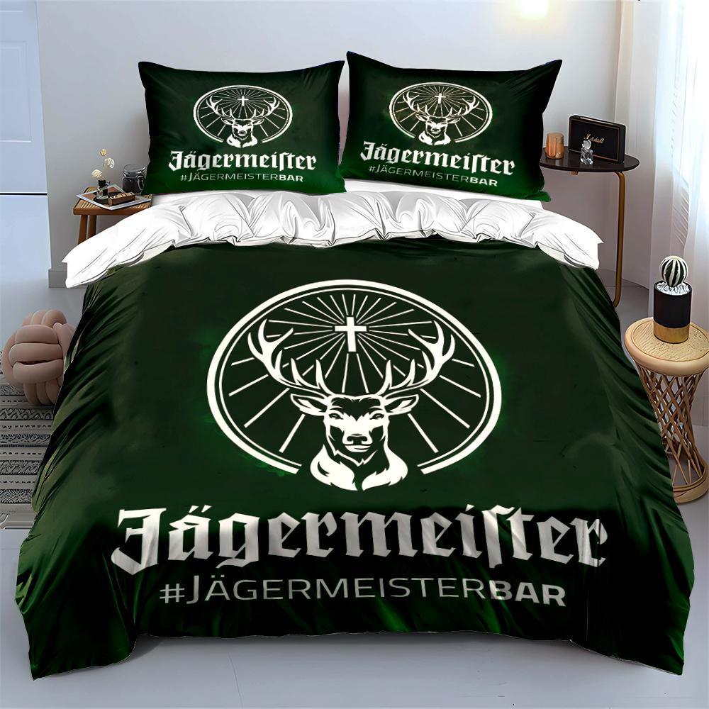 Jägermeister Logo Bedding Set Bedding set (1 duvet cover, 2 pillowcases, duvet not included)