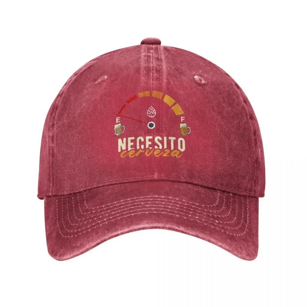 Vintage Necesito Cerveza Mexican Beer Baseball Cap Unisex Style Distressed Denim Snapback Cap All Seasons Travel Caps Hat