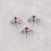 Серебряная (S925) пряжка-булавка с инкрустацией жемчугом, агатом, нефритом и драгоценными камнями