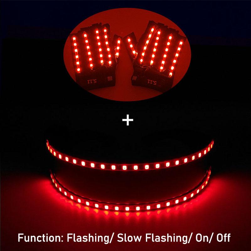 1set Luminous Glowing Glasses and Gloves Remote Control LED Glasses&Gloves Carnival Party Performance Props Festival Supplies