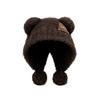 Bear Ears Knitted Cap Fluffy Winter Plush Hat Leisure Little Bear Ears Hat  Outdoor