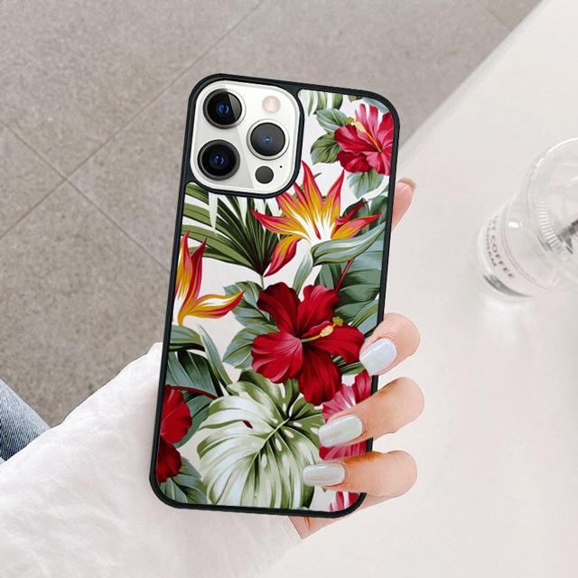 Ретро Тропические Цветочные Цветы Чехол Для iPhone 17 Air 15 16 14 13 12 Pro Max 11 Pro Max Plus Чехол Для Телефона Coque