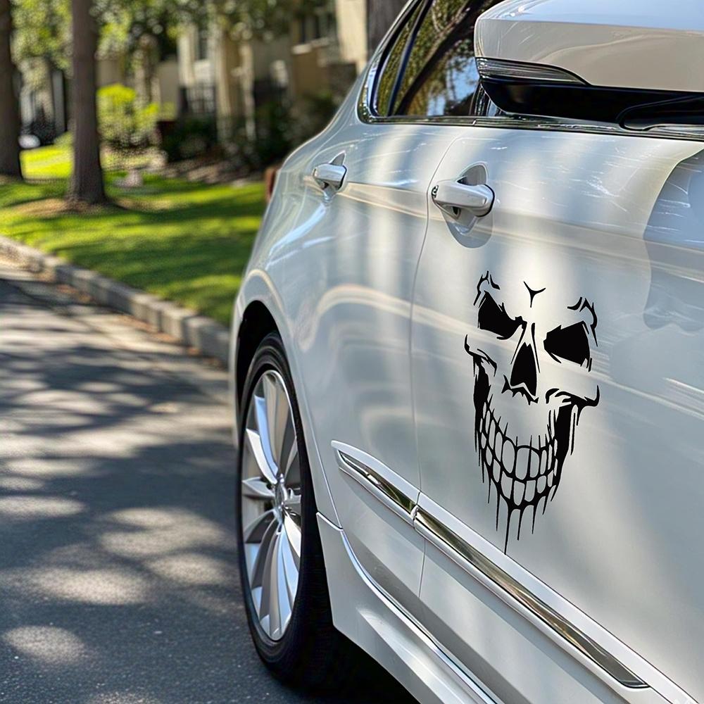 Skull Head Motorcycle Reflective/Laser Rainbow Stickers Decor Moto Helmet Motor Bike Scooter Body Windshield Accessories Decals