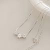 Berryoung / 925 Silver Flower Pendant Silk Chain Silver Necklace
