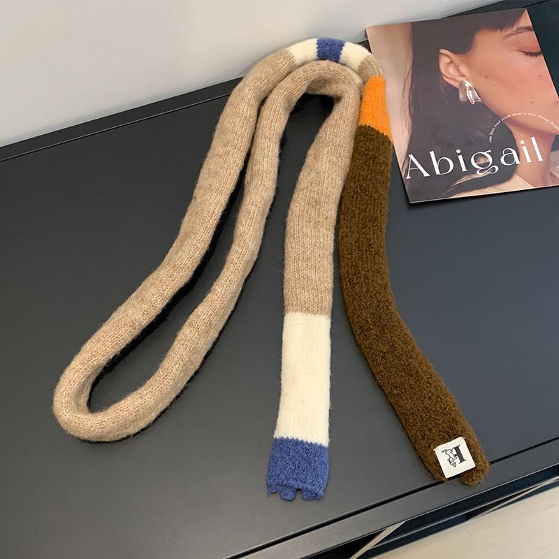 Korean style Knitted Scarf Women Winter Warm Scarves Solid Cashmere Design Thickened Shawl Soft Long Pashmina Neck 2025 NEW