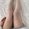 Женские Колготки Серебристый Принт Звезды Колготки Женские Девушка Японская Сетка Прозрачные Колготки Бант Звезда Колготки Чулки Jk Лолита