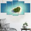 5Pcs Heart Island Paintings Home Decor Pictures Poster HD Print Wall No Framed 5 Pieces Canvas Room Decor Modern Abstract