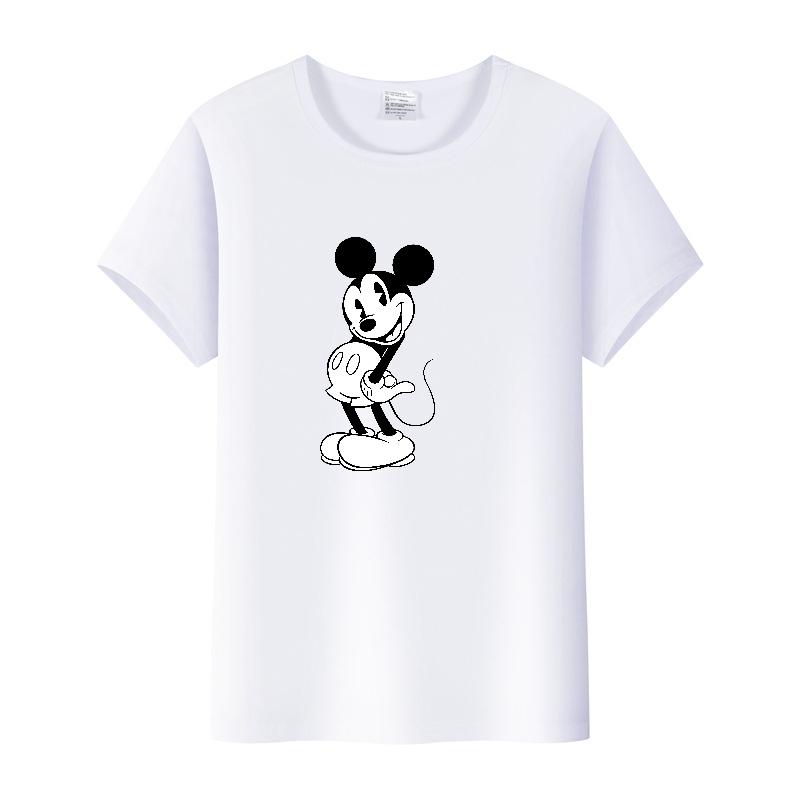 Vintage Unisex Cartoon Tshirt Mickey Mouse Tops Graphic Clothes Summer Blouses Short Sleeve T-shirt White Tees