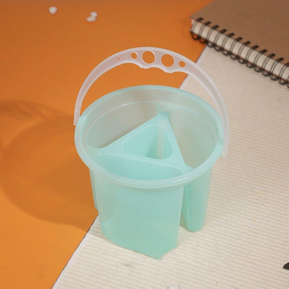 2 Pcs Thickened Design Paint Brush Wash Bucket Multifunctional Painting Pen Holder Art Student