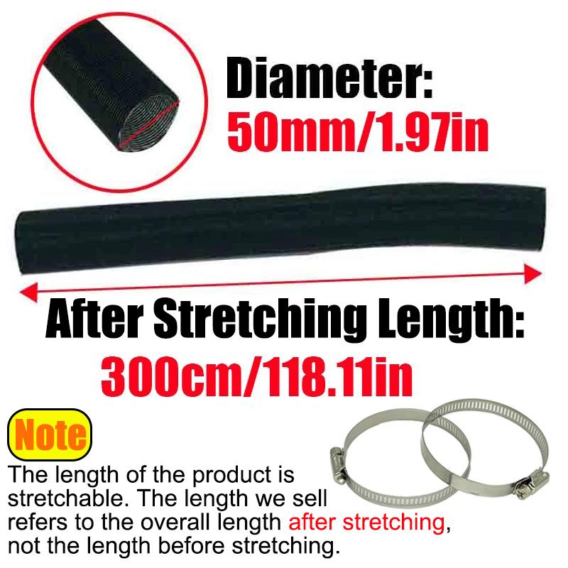 25mm 42mm 60mm 50mm 75mm 80mm Air Diesel Parking Heater Duct Pipe Tube Hose 3M 5M Length With 2 Clamps For Webasto Eberspacher