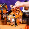 Праздничные коробки с угощениями 10 шт. Коробки для угощений на Хэллоуин, Милые маленькие коробочки для подарков на вечеринку, Прозрачное окно в форме замка, Контейнер в форме домика для конфет, печенья, закусок