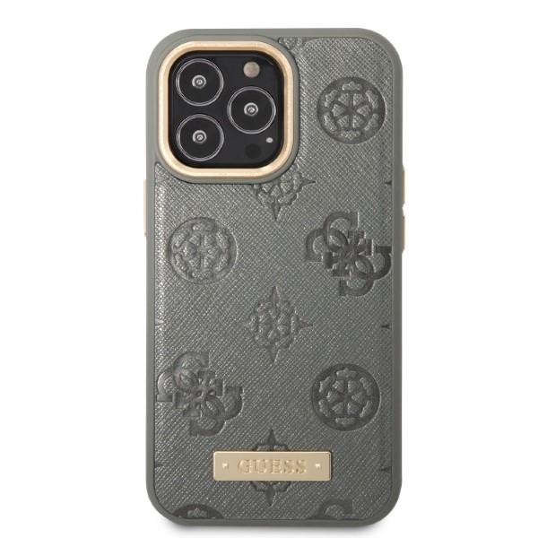 Guess Guhmp13Lsapstg Iphone 13 Pro / 13 6,1 Szary/Grey Hardcase Peony Logo Plate Magsafe