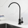 304 Stainless Steel Kitchen Black Water Faucet 2 Points Single Cold Straight Drinking Water Faucet Pure Water Machine Faucet