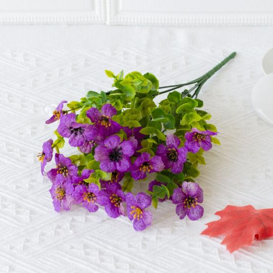 1 букет, садовый искусственный цветок, реалистичный вид, яркий цвет, простой в уходе, имитация фиолетового цветка, искусственное растение