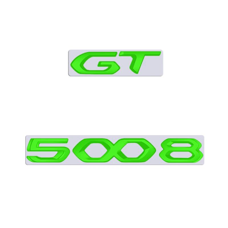 For Peugeot 5008 GT Car 3D Metal Letters Logo Badge Decals Sticker Car Auto Rear Trunk Alphabet Emblem Styling Stickers R7