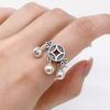 Серебряное кольцо-монета S990 в ретро-стиле с кисточкой для женщин